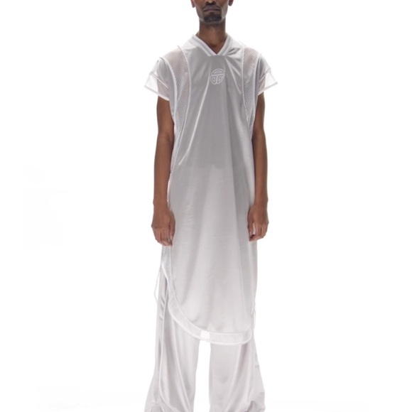 Telfar Sleeveless Tall Jersey - Silver/White Size 2XL - Picture 1 of 8